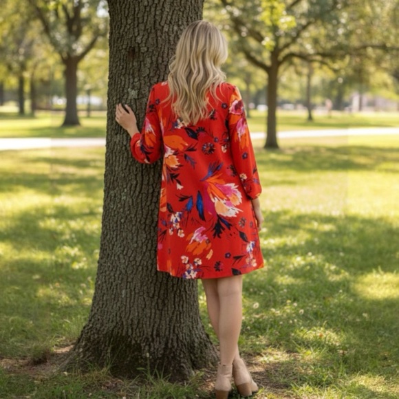 Maeve Sketched Peonies Tunic Dress by Anthropologie - Picture 2 of 15